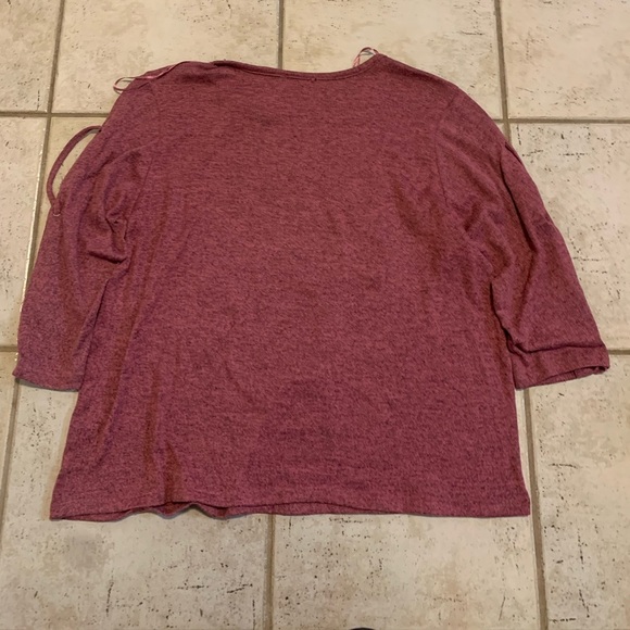 💜 Classic Editions Maroon Floral & Cat Tunic Top - Size XL - Picture 5 of 6